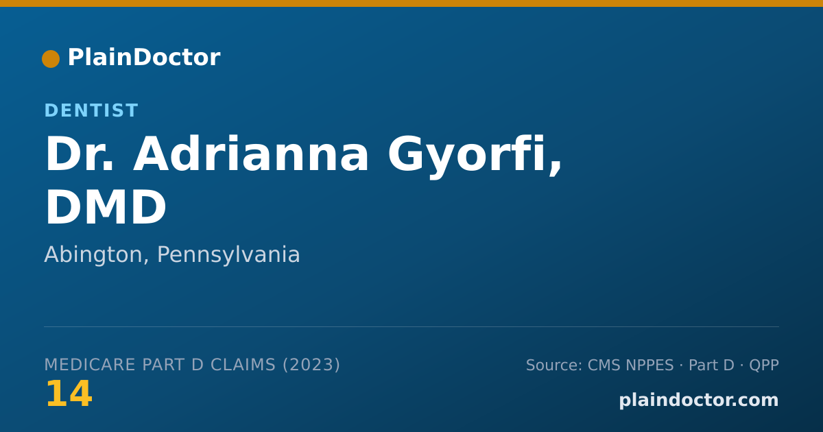 Shareable card for Adrianna Gyorfi, DMD - Dentist, Abington, PA