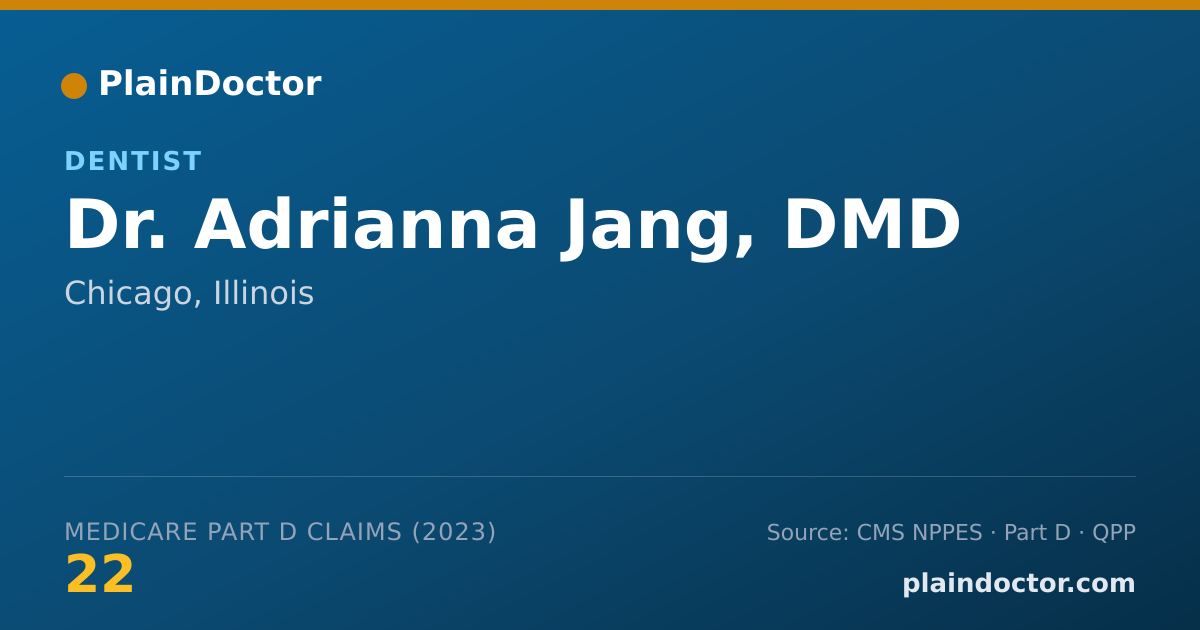 Shareable card for Adrianna Jang, DMD - Dentist, Chicago, IL