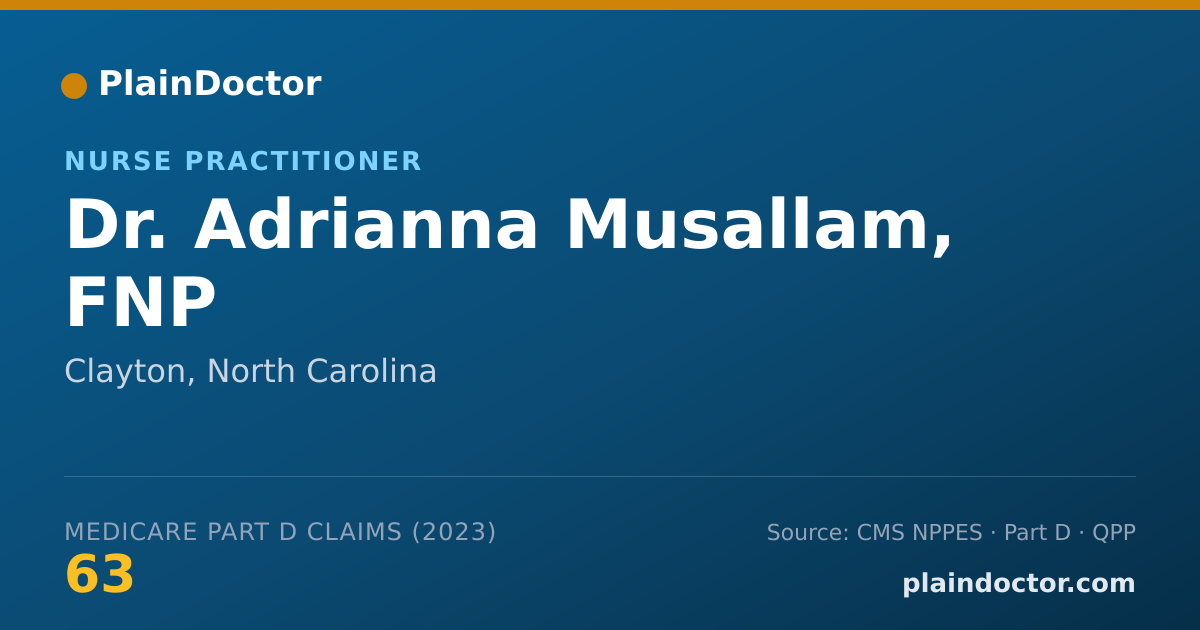 Shareable card for Adrianna Musallam, FNP - Nurse Practitioner, Clayton, NC