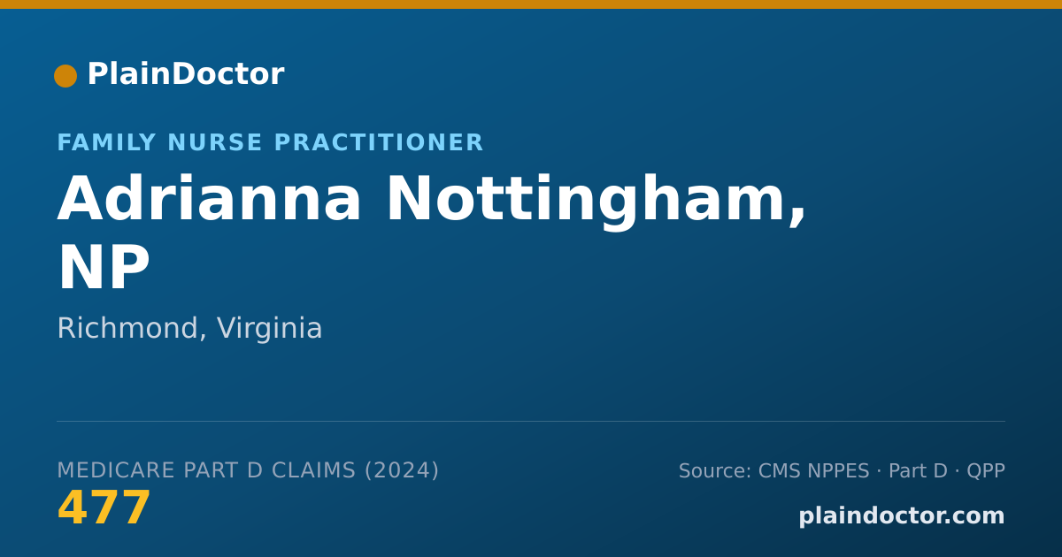 Shareable card for Adrianna Nottingham, NP - Family Nurse Practitioner, Richmond, VA