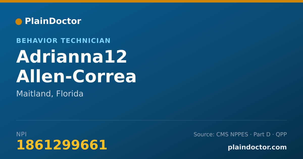 Shareable card for Adrianna12 Allen-Correa - Behavior Technician, Maitland, FL