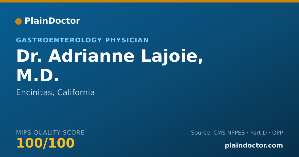 Shareable card for Adrianne Lajoie, M.D. - Gastroenterology Physician, Encinitas, CA