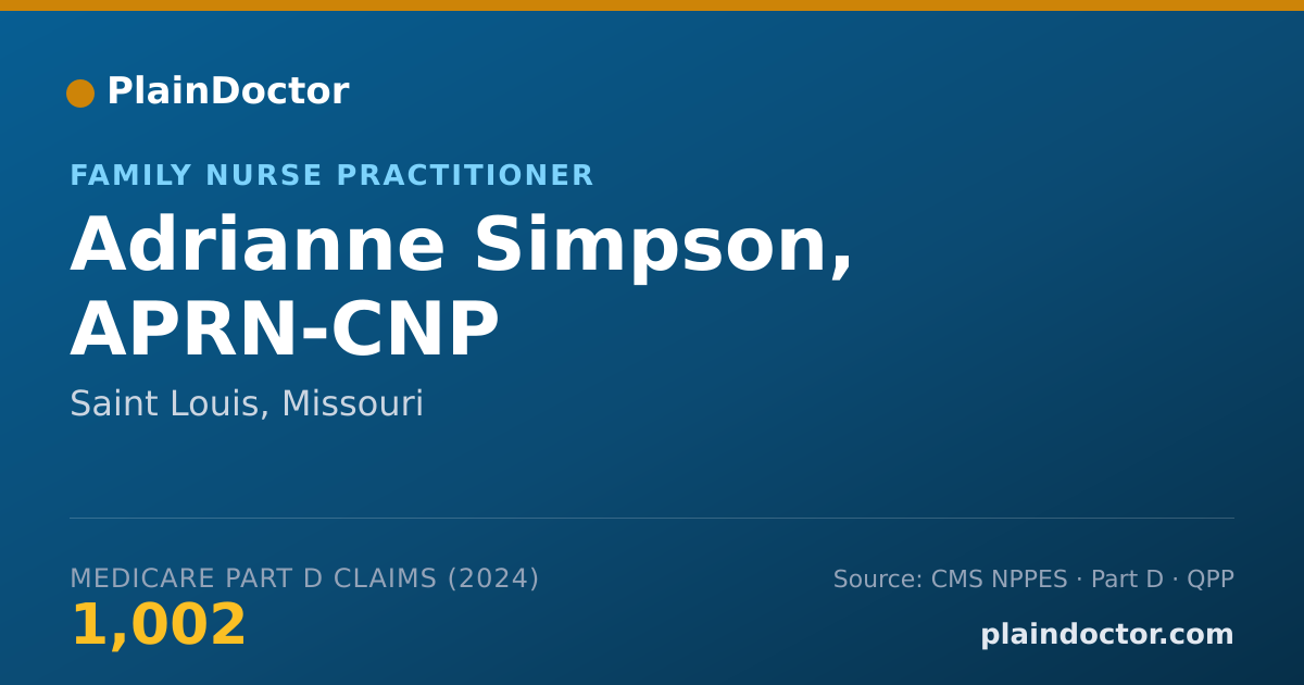 Shareable card for Adrianne Simpson, APRN-CNP - Family Nurse Practitioner, Saint Louis, MO