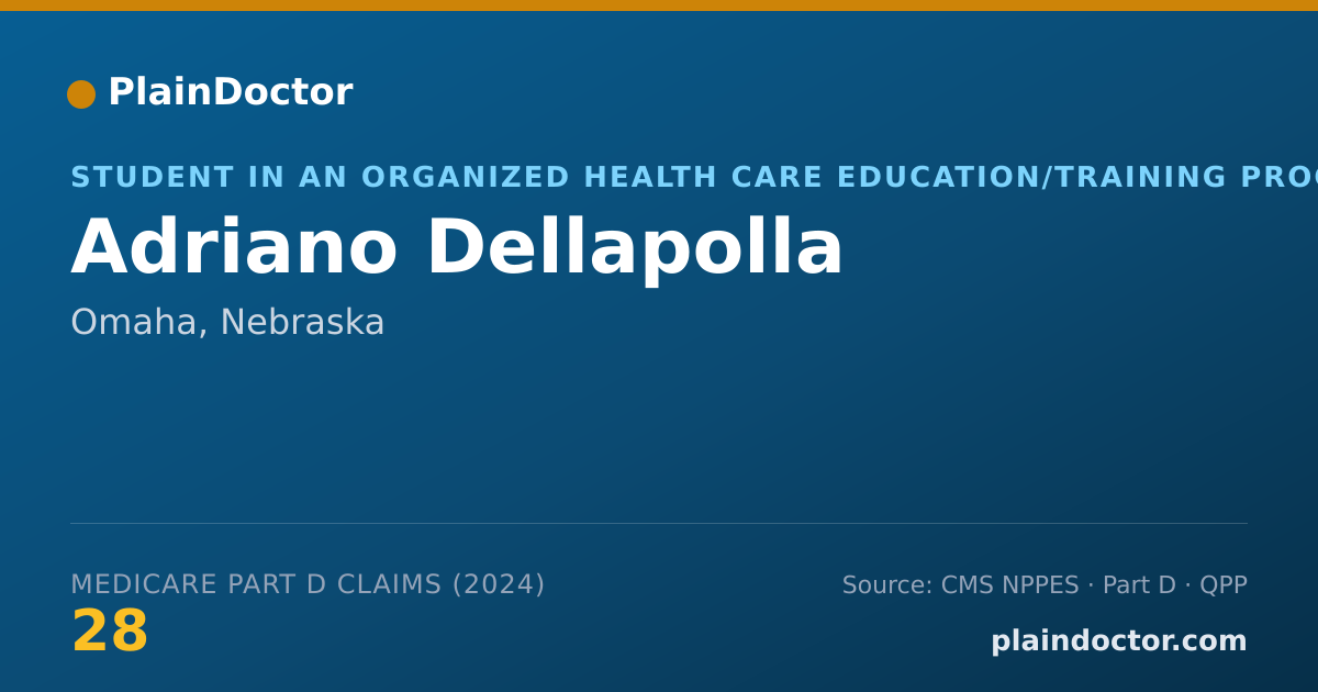 Shareable card for Adriano Dellapolla - Student in an Organized Health Care Education/Training Program, Omaha, NE