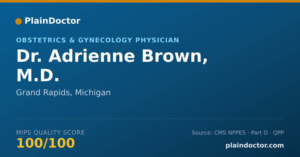 Shareable card for Adrienne Brown, M.D. - Obstetrics & Gynecology Physician, Grand Rapids, MI