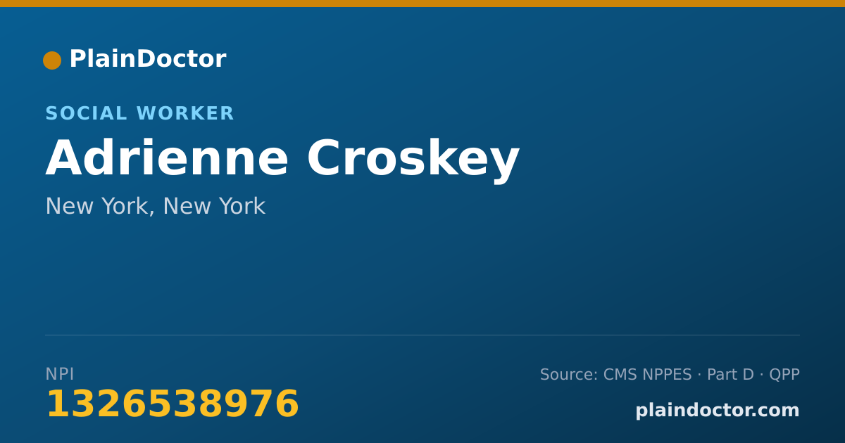 Shareable card for Adrienne Croskey - Social Worker, New York, NY