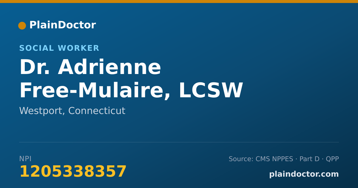 Shareable card for Adrienne Free-Mulaire, LCSW - Social Worker, Westport, CT