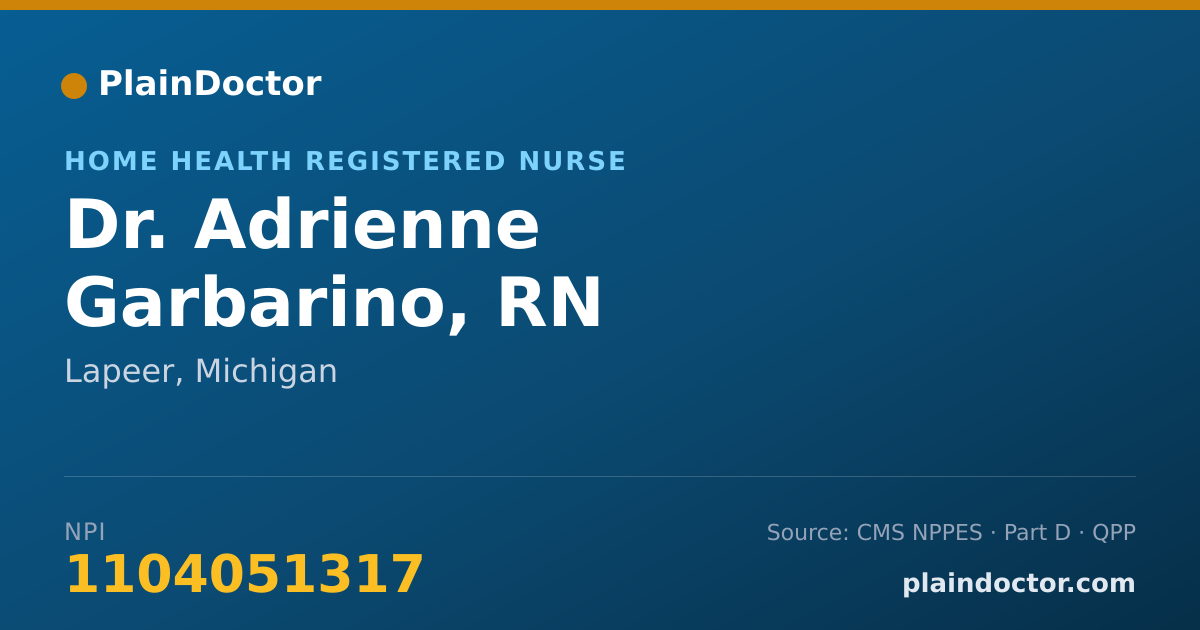 Shareable card for Adrienne Garbarino, RN - Home Health Registered Nurse, Lapeer, MI