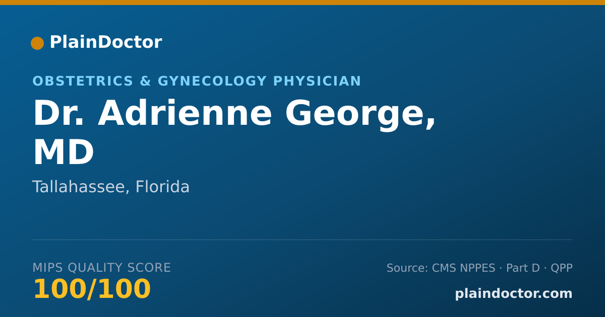 Shareable card for Adrienne George, MD - Obstetrics & Gynecology Physician, Tallahassee, FL