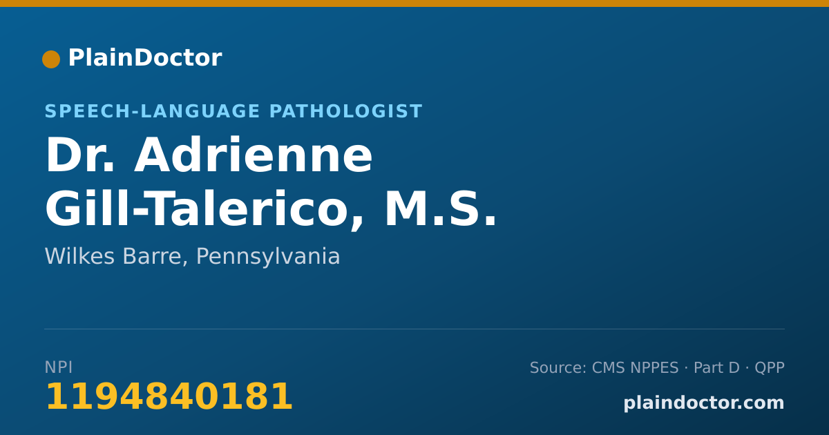 Shareable card for Adrienne Gill-Talerico, M.S. CCC-SLP - Speech-Language Pathologist, Wilkes Barre, PA