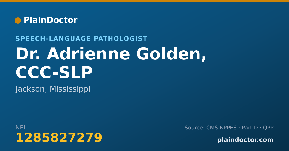 Shareable card for Adrienne Golden, CCC-SLP - Speech-Language Pathologist, Jackson, MS