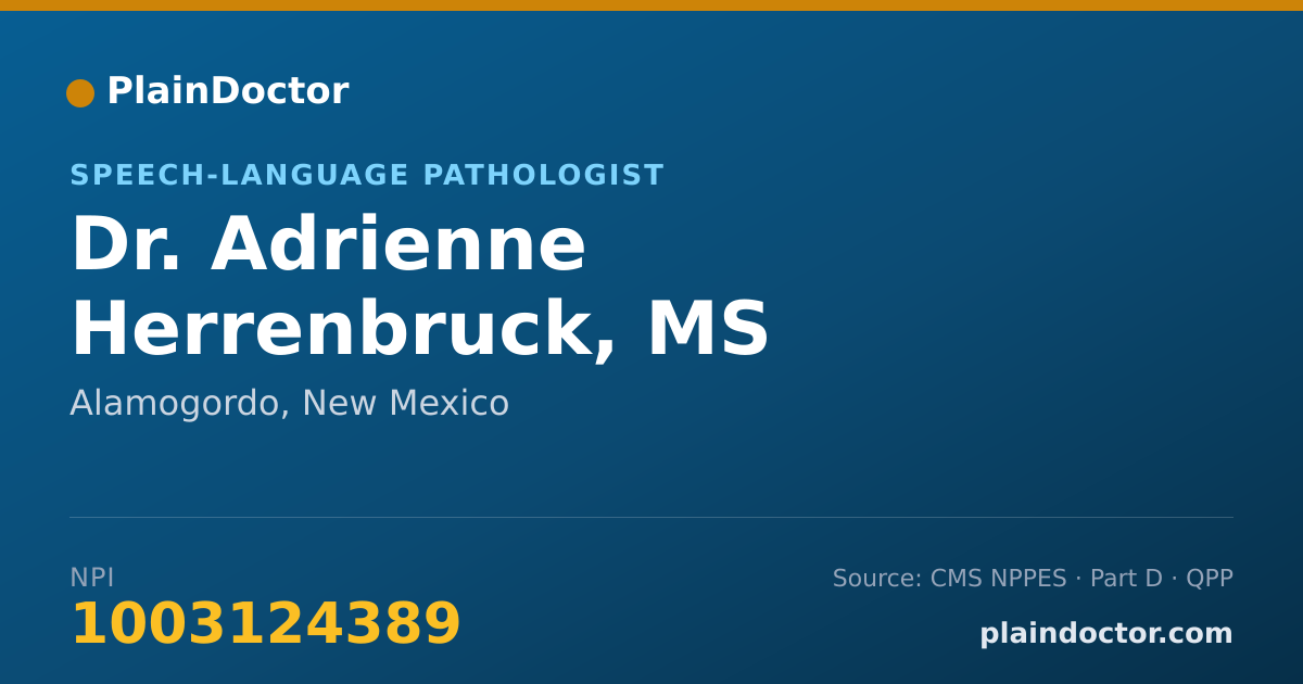 Shareable card for Adrienne Herrenbruck, MS CCC-SLP - Speech-Language Pathologist, Alamogordo, NM