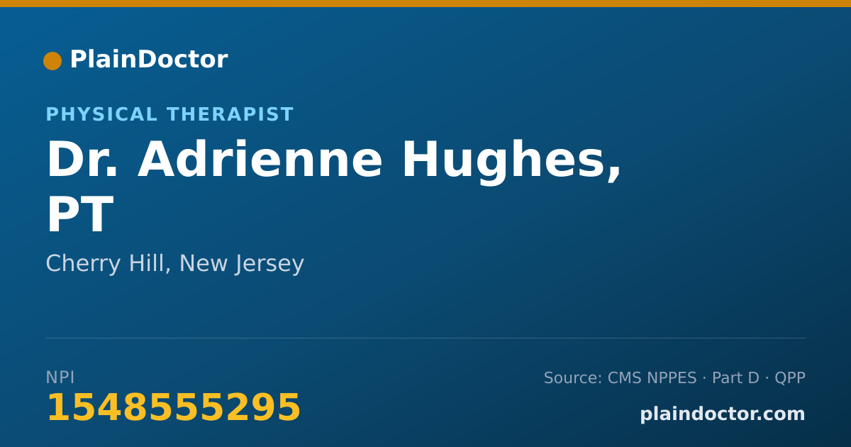 Shareable card for Adrienne Hughes, PT - Physical Therapist, Cherry Hill, NJ
