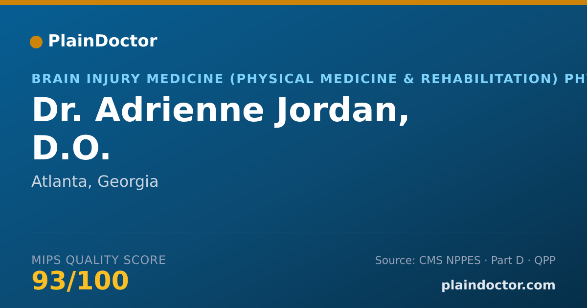 Shareable card for Adrienne Jordan, D.O. - Brain Injury Medicine (Physical Medicine & Rehabilitation) Physician, Atlanta, GA