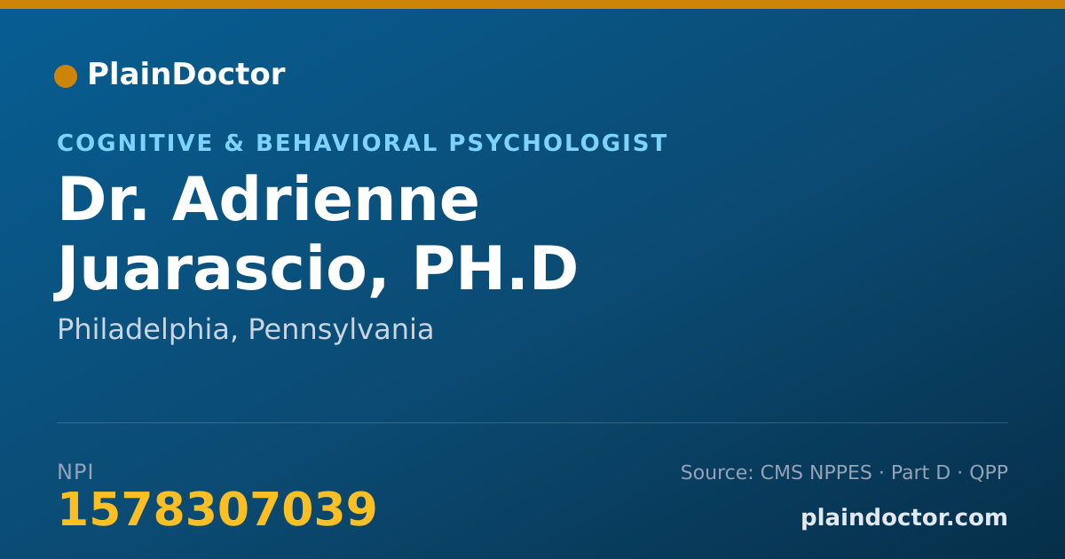 Shareable card for Adrienne Juarascio, PH.D - Cognitive & Behavioral Psychologist, Philadelphia, PA