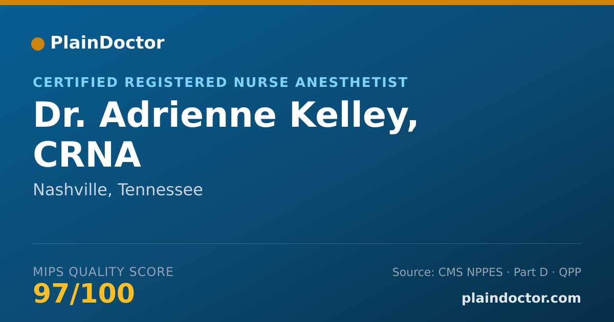 Shareable card for Adrienne Kelley, CRNA - Certified Registered Nurse Anesthetist, Nashville, TN