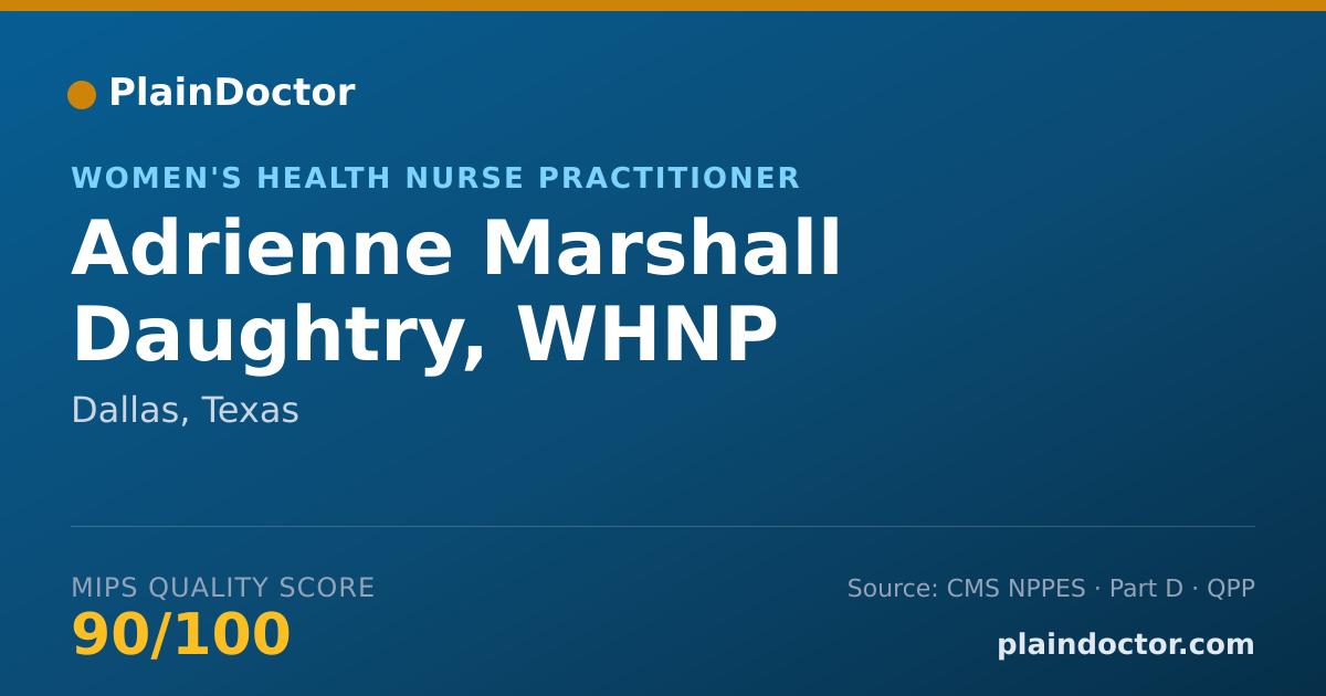 Shareable card for Adrienne Marshall Daughtry, WHNP - Women's Health Nurse Practitioner, Dallas, TX