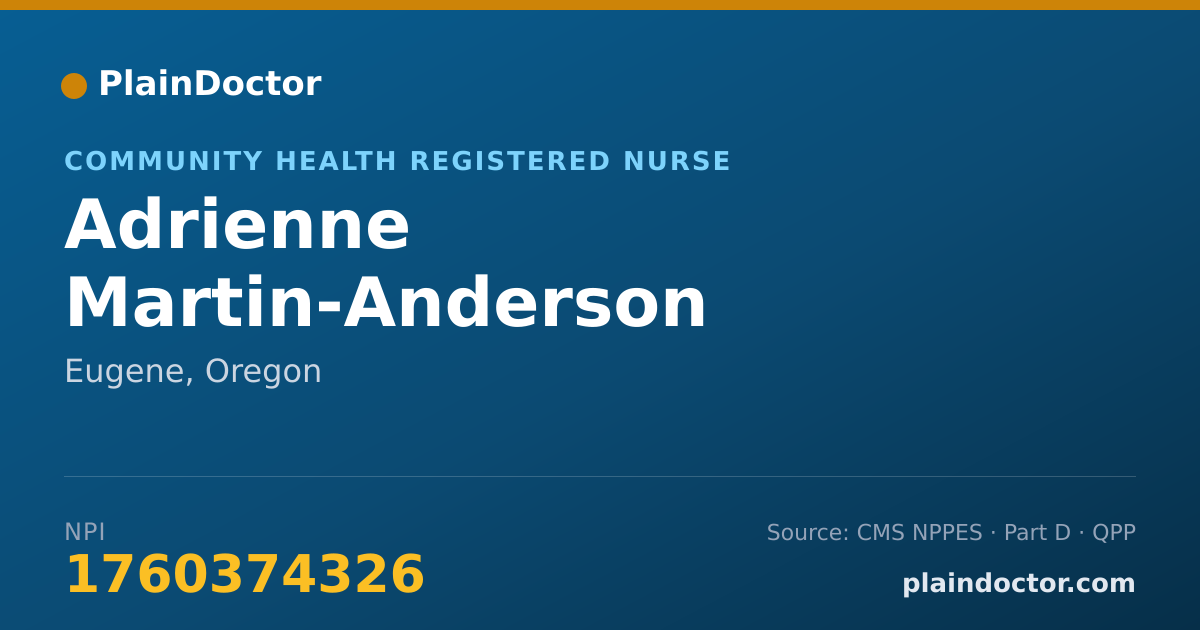 Shareable card for Adrienne Martin-Anderson - Community Health Registered Nurse, Eugene, OR