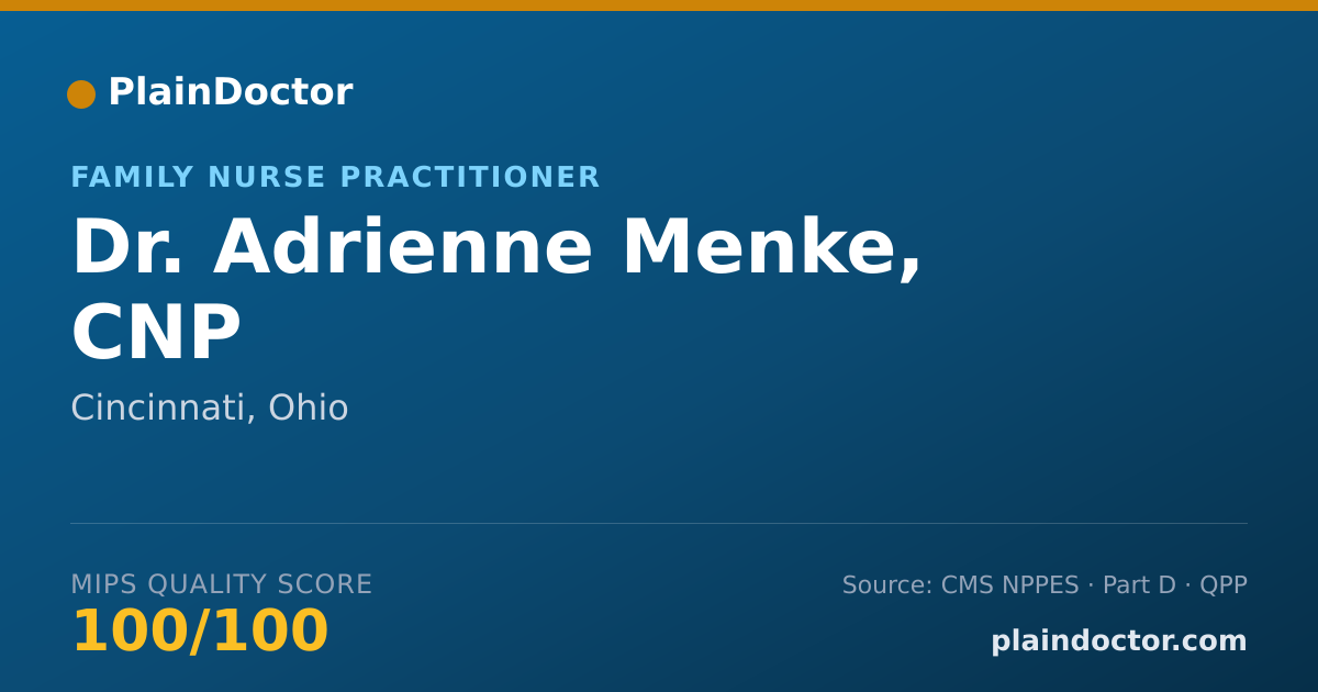 Shareable card for Adrienne Menke, CNP - Family Nurse Practitioner, Cincinnati, OH