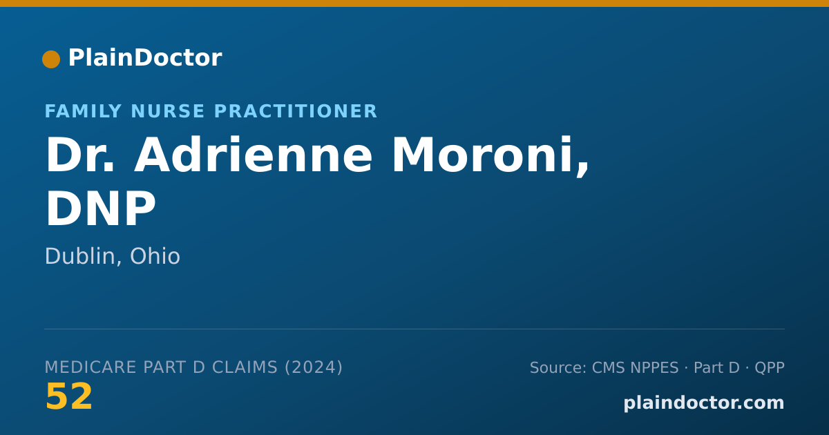 Shareable card for Adrienne Moroni, DNP - Family Nurse Practitioner, Dublin, OH