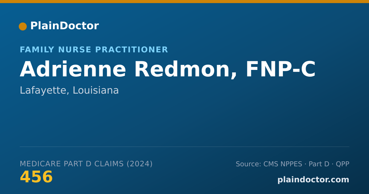Shareable card for Adrienne Redmon, FNP-C - Family Nurse Practitioner, Lafayette, LA