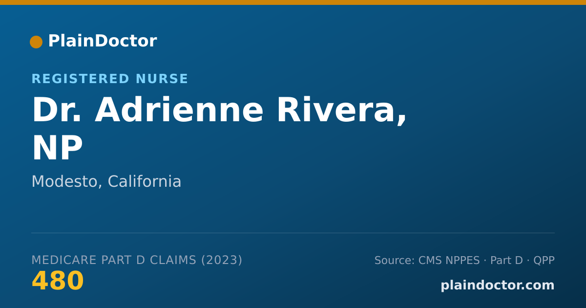 Shareable card for Adrienne Rivera, NP - Registered Nurse, Modesto, CA