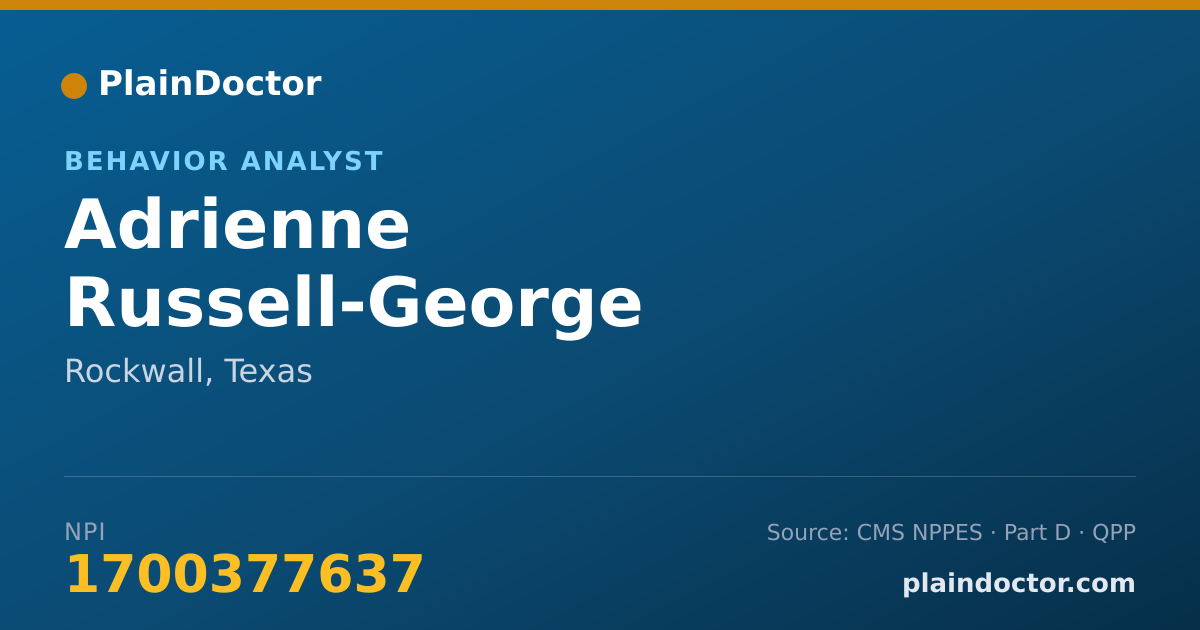 Shareable card for Adrienne Russell-George - Behavior Analyst, Rockwall, TX