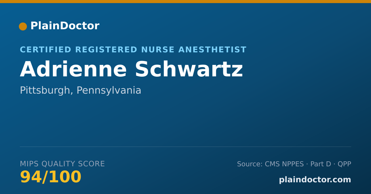 Shareable card for Adrienne Schwartz - Certified Registered Nurse Anesthetist, Pittsburgh, PA