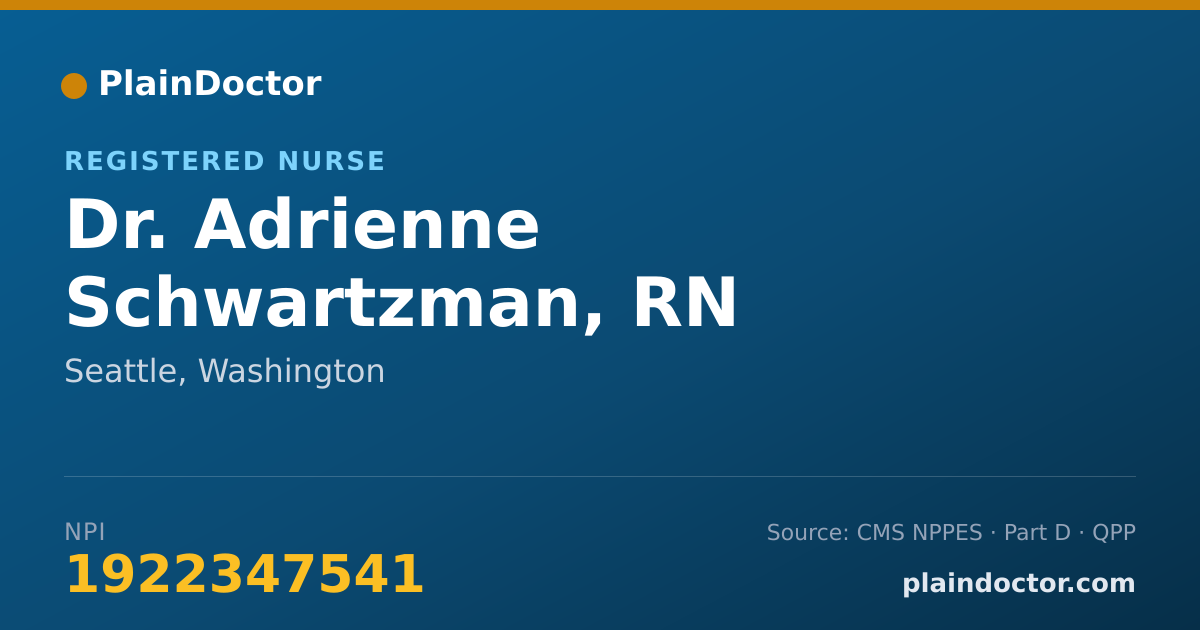 Shareable card for Adrienne Schwartzman, RN - Registered Nurse, Seattle, WA