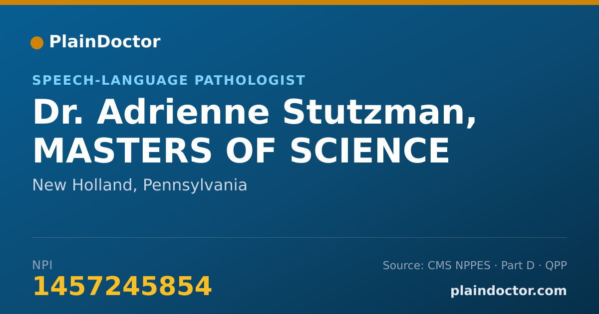 Shareable card for Adrienne Stutzman, MASTERS OF SCIENCE - Speech-Language Pathologist, New Holland, PA