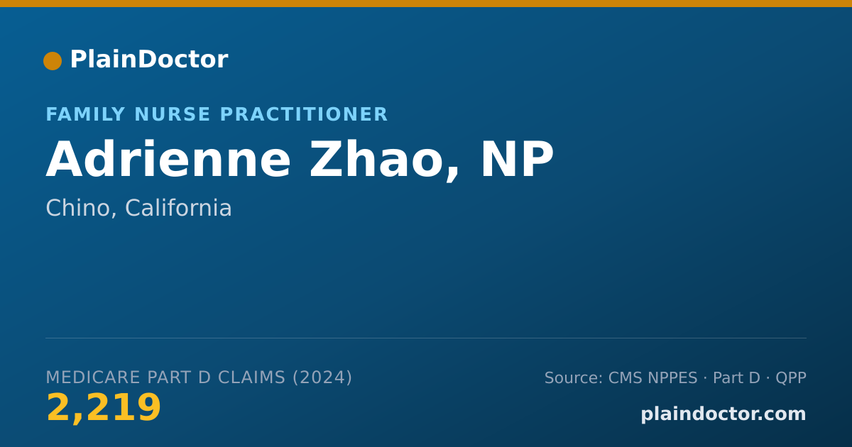 Shareable card for Adrienne Zhao, NP - Family Nurse Practitioner, Chino, CA