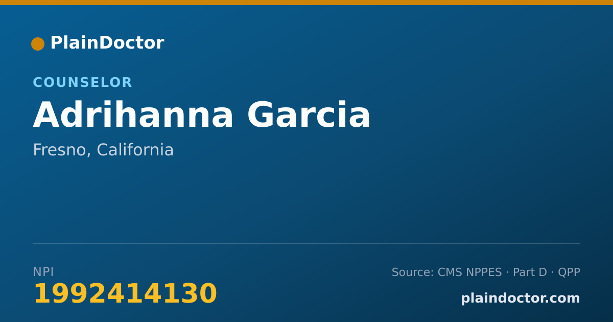 Shareable card for Adrihanna Garcia - Counselor, Fresno, CA