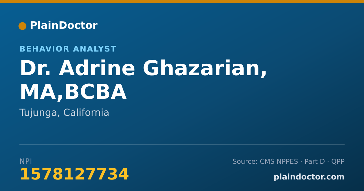 Shareable card for Adrine Ghazarian, MA,BCBA - Behavior Analyst, Tujunga, CA