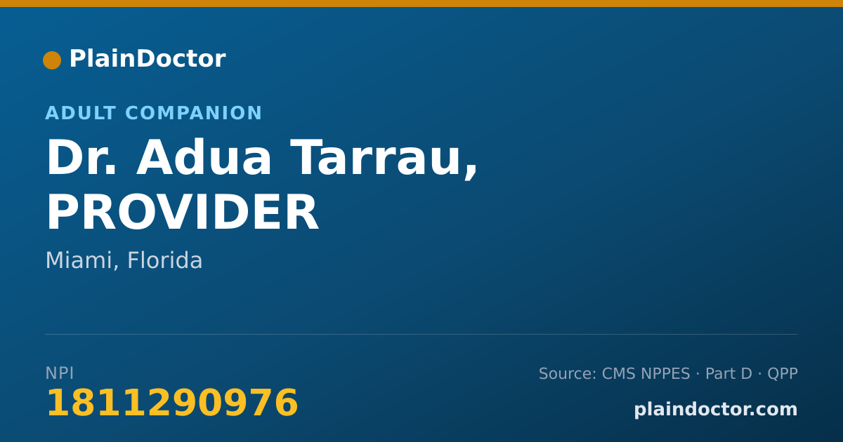 Shareable card for Adua Tarrau, PROVIDER - Adult Companion, Miami, FL