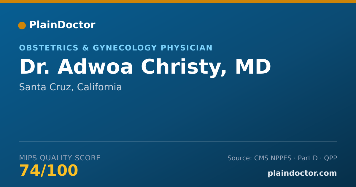 Shareable card for Adwoa Christy, MD - Obstetrics & Gynecology Physician, Santa Cruz, CA