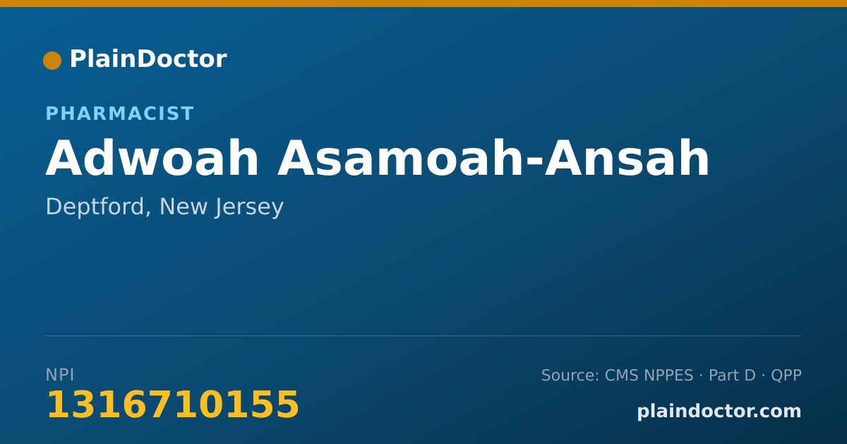 Shareable card for Adwoah Asamoah-Ansah - Pharmacist, Deptford, NJ