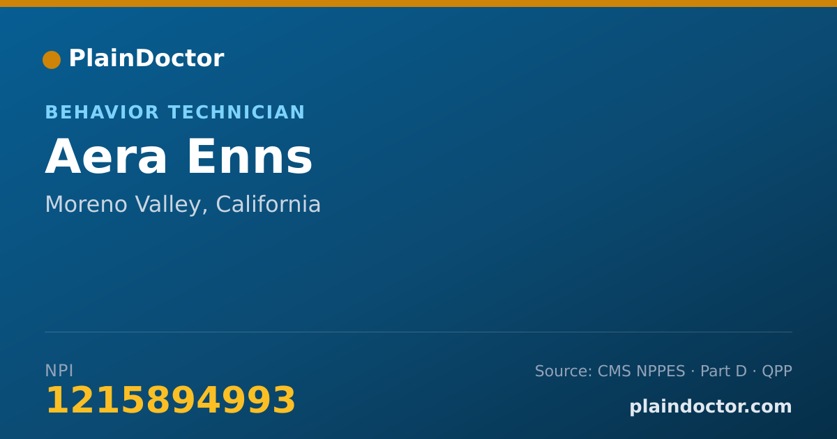Shareable card for Aera Enns - Behavior Technician, Moreno Valley, CA