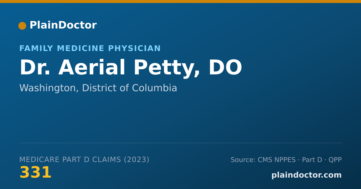 Shareable card for Aerial Petty, DO - Family Medicine Physician, Washington, DC