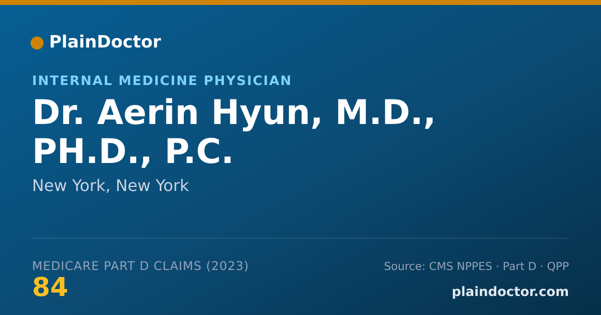 Shareable card for Aerin Hyun, M.D., PH.D., P.C. - Internal Medicine Physician, New York, NY