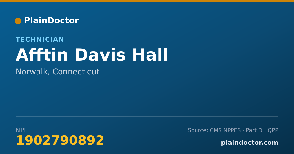 Shareable card for Afftin Davis Hall - Technician, Norwalk, CT