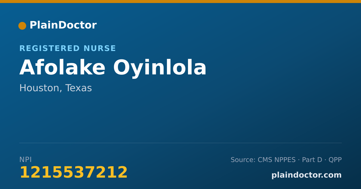 Shareable card for Afolake Oyinlola - Registered Nurse, Houston, TX
