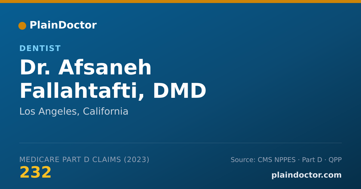 Shareable card for Afsaneh Fallahtafti, DMD - Dentist, Los Angeles, CA