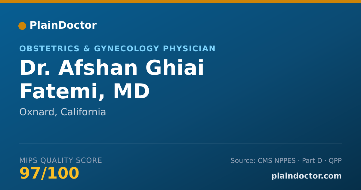 Shareable card for Afshan Ghiai Fatemi, MD - Obstetrics & Gynecology Physician, Oxnard, CA