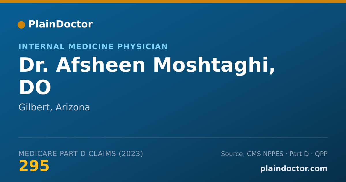 Shareable card for Afsheen Moshtaghi, DO - Internal Medicine Physician, Gilbert, AZ