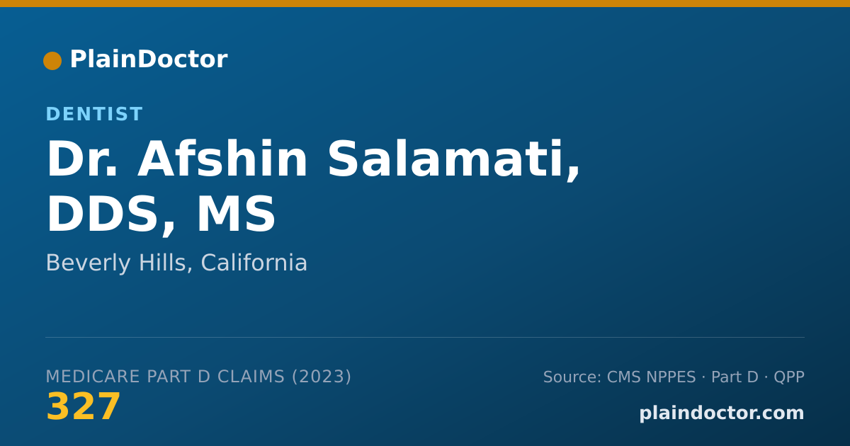 Shareable card for Afshin Salamati, DDS, MS - Dentist, Beverly Hills, CA