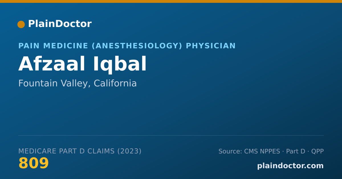 Shareable card for Afzaal Iqbal - Pain Medicine (Anesthesiology) Physician, Fountain Valley, CA