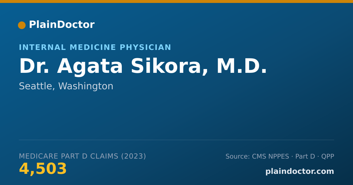 Shareable card for Agata Sikora, M.D. - Internal Medicine Physician, Seattle, WA