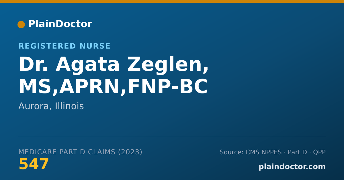 Shareable card for Agata Zeglen, MS,APRN,FNP-BC - Registered Nurse, Aurora, IL