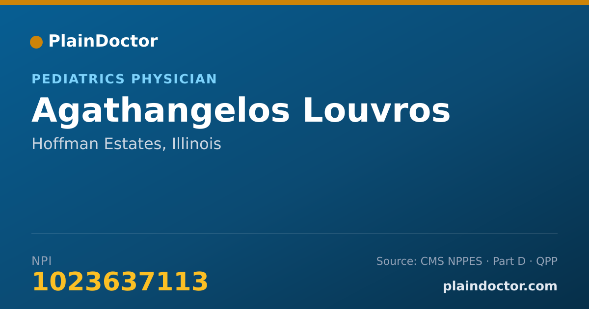 Shareable card for Agathangelos Louvros - Pediatrics Physician, Hoffman Estates, IL