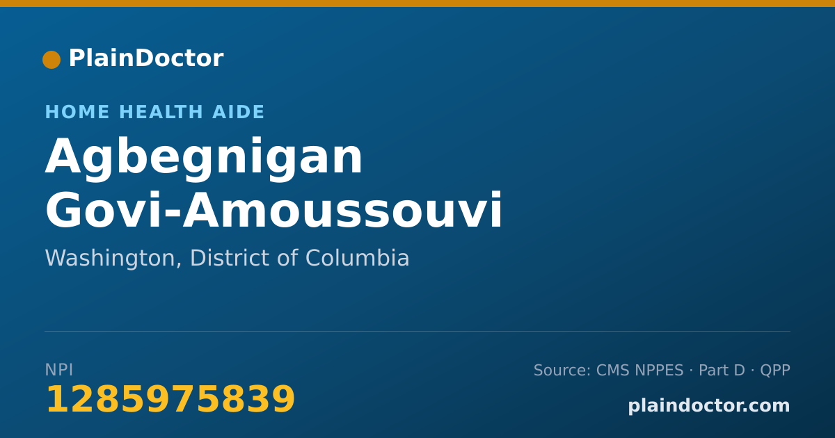 Shareable card for Agbegnigan Govi-Amoussouvi - Home Health Aide, Washington, DC